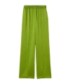 Gucci Gg Satin Jacquard Wide-leg Pants In Green
