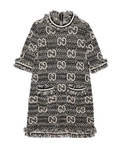 Gucci Gg-jacquard Tweed Minidress In Black