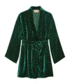 Gucci Belted Devoré-velvet Robe In Green