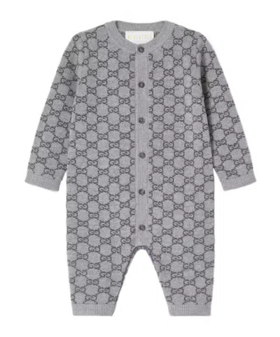 Gucci Gg Jacquard Wool All-in-one In Gray