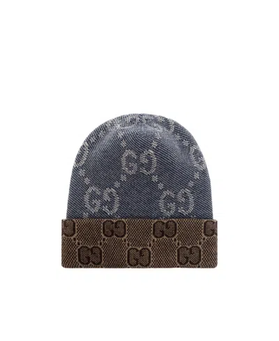 Gucci Gg-jacquard Wool Beanie In Black