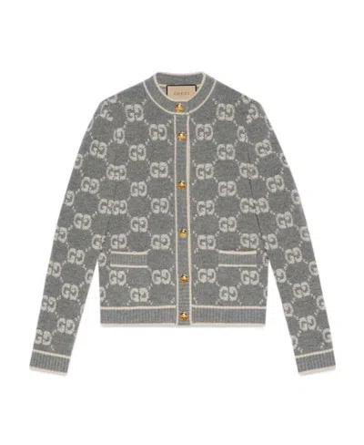 GUCCI GUCCI GG JACQUARD BUTTON-UP CARDIGAN
