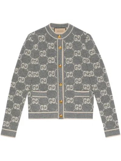 Gucci Gg Wool Bouclé Jacquard Cardigan In Multi