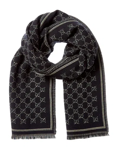 Gucci Gg Jacquard Wool Scarf In Neutral