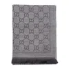 Gucci Gg Jacquard Wool Scarf In Gray