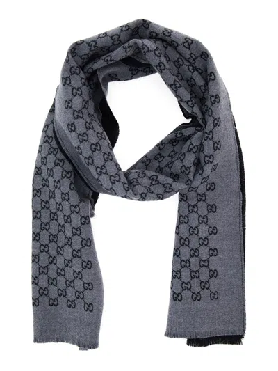Gucci Gg Jacquard Wool Scarf In Multi