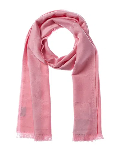 Gucci Gg Jacquard Wool Scarf In Pink