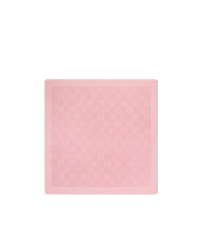 Gucci Gg-jacquard Wool Scarf In Pink