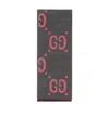 Gucci Gg Jacquard Wool Silk Scarf In Pink