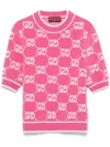 Gucci Gg Wool Bouclé Jacquard Top In Pink
