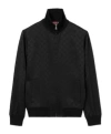 Gucci Monogram-patterned Zip-up Sweatshirt In Black