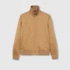 Gucci Gg Jacquard Zipped Jacket In Brown