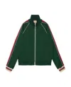 Gucci Gg-jacquard Zipped Jacket In Green