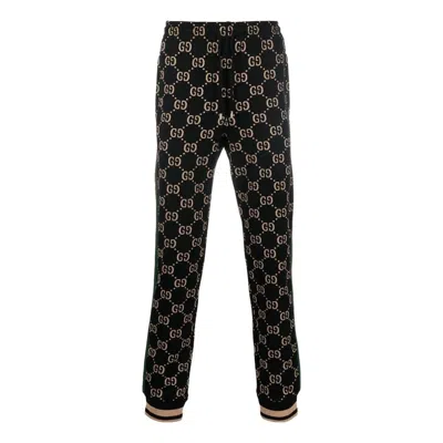 Gucci Gg Jersey Cotton Jogging Pant 'black Camel'