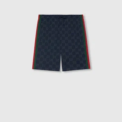 Gucci Joggingshorts Aus Gg Baumwolljersey In Blue