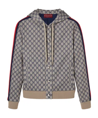 Gucci Gg Jersey Jacket In Gray