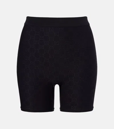 Gucci Gg Jersey Jacquard Biker Shorts In Black