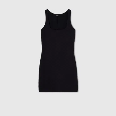 Gucci Gg Jersey Jacquard Dress In Black