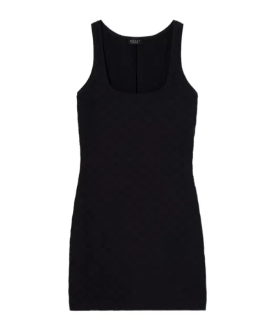 Gucci Dress In Gg Jacquard Jersey In Black