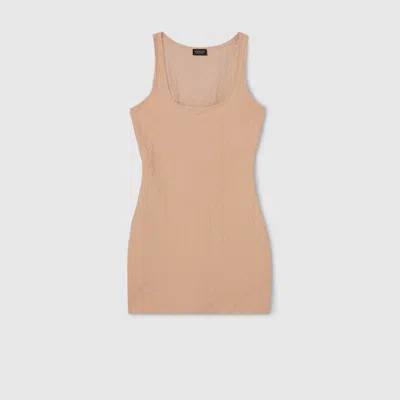 Gucci Gg Jersey Jacquard Dress In Brown