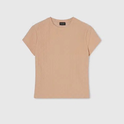 Gucci Gg Jersey Jacquard T-shirt In Brown