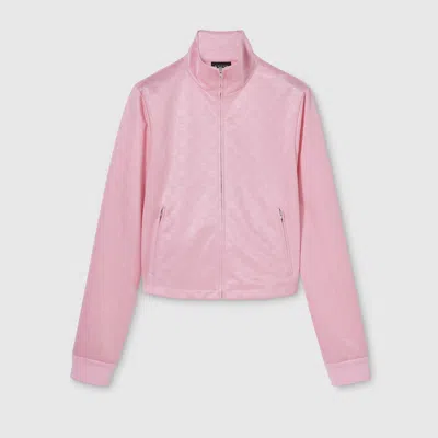 Gucci Gg Jersey Jacquard Zip Jacket In Pink