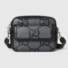 Gucci Men Small Jumbo Gg Crossbody Bag In Black