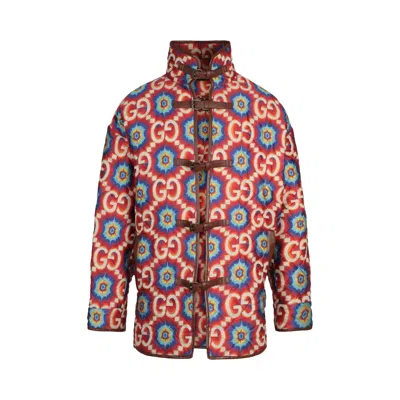 Pre-owned Gucci Gg Kaleidoscope Quilted Jacket 'red' | Men's Size 44