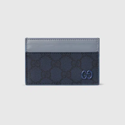 Gucci Bi-color Gg Card Case In Blue