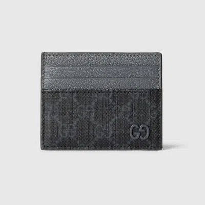 Gucci Gg Card Case With Gg Detail In Black