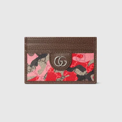 Gucci Gg Card Case In Red