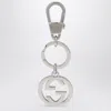 Gucci Gg Keychain In Silver Metal