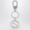 Gucci Gg Keychain In Silver Metal In Metallic