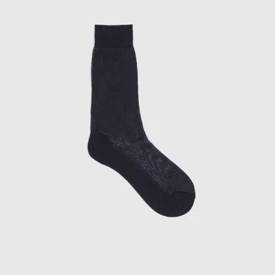 Gucci Gg Knit Silk Cotton Socks In Black