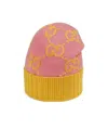 Gucci Gg Knit Wool Hat In Pink