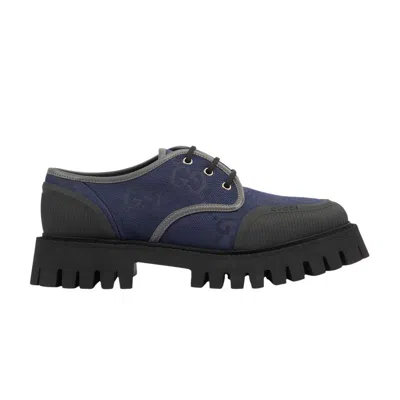 Pre-owned Gucci Gg Lace Up 'navy' | Blue | Men's Size 10.5