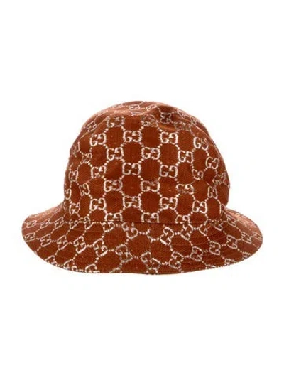 Pre-owned Gucci Gg Lamé Bucket Hat W/tags