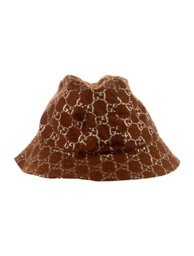 Pre-owned Gucci Gg Lamé Bucket Hat W/tags In Metallic/orange