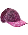 Gucci Gg Lame Jacquard Baseball Cap In Purple