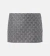 Gucci Gg Lamé Miniskirt In Grey