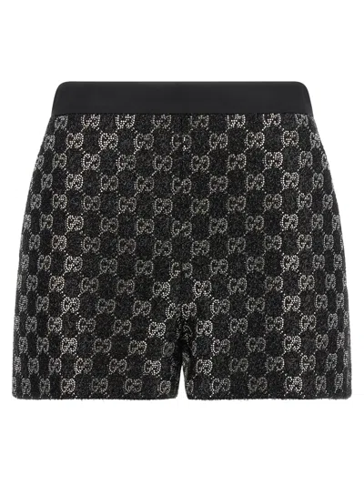 Gucci Gg Lamé Tweed Shorts In Gold