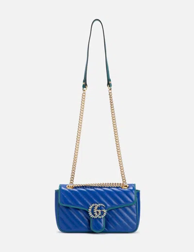 Gucci Gg Leather Bag In Blue