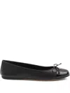 Gucci Double G Leather Ballet Flat In Black