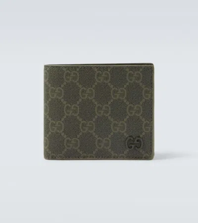 Gucci Gg Leather Bifold Wallet In Green