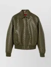 Gucci Embossed Gg Leather Bomber Jacket