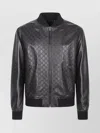 Gucci Men Gg Leather Bomber Jacket