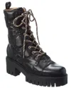 Gucci Gg Leather Bootie In Black