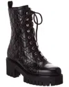 Gucci Gg Leather Bootie In Black