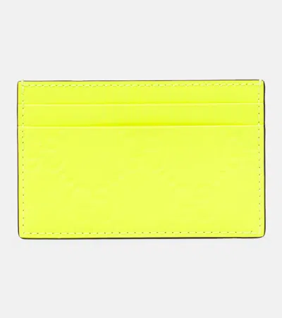 Gucci Gg Leather Card Case In Yellow