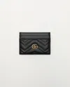 Gucci Gg Leather Card Holder In Black